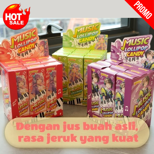 PERMEN VIRAL LOLIPOP MUSIK RASA BUAH (Apel/Stroberi/Anggur) Halal | CEMILAN MUSIC LOLIPOP TERMURAH B