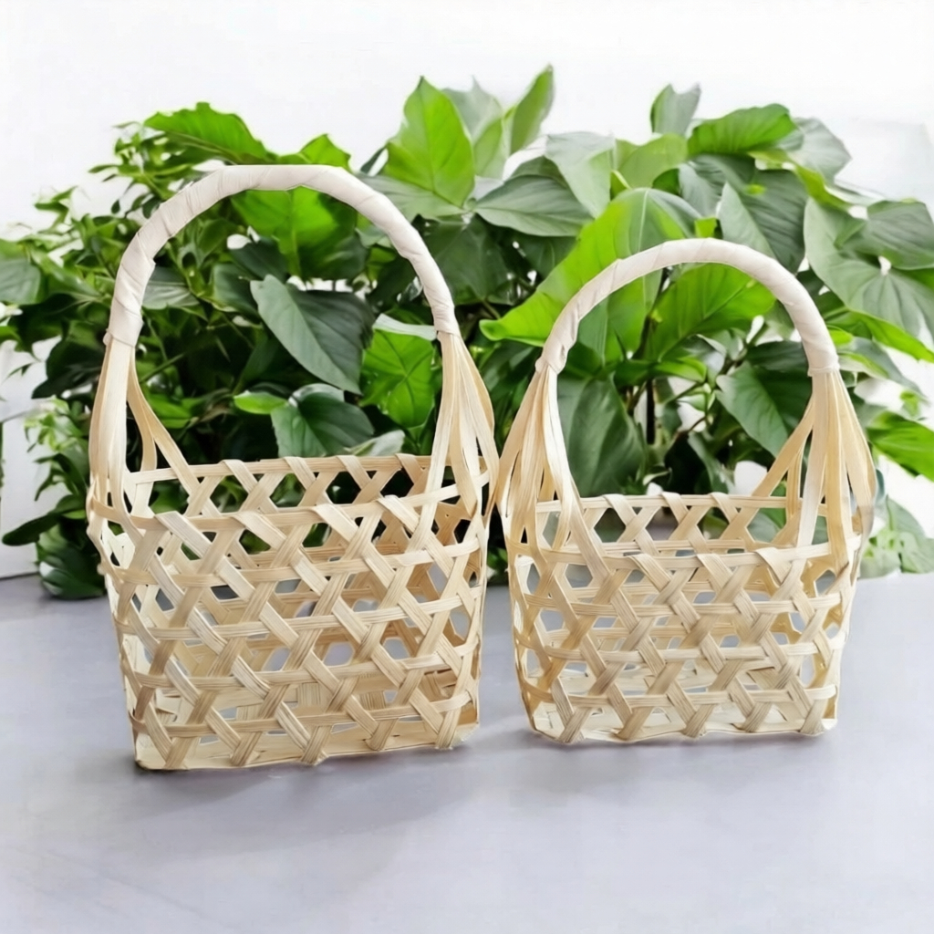 Keranjang Bambu Hampers Lebaran 12x4x10 tas bambu mini tas anyaman bambu Termurah
