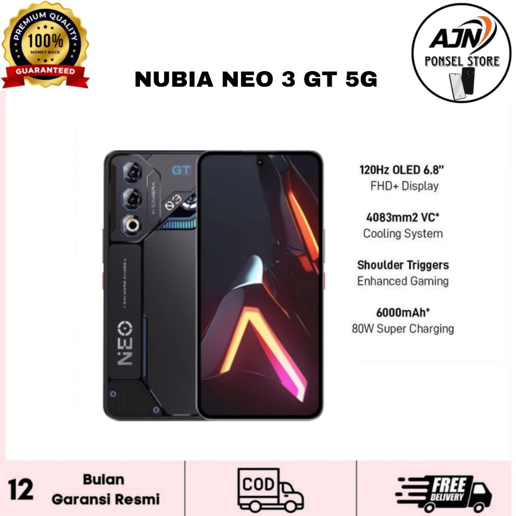 Nubia Neo 3 GT 5G 8/256GB Garansi Resmi
