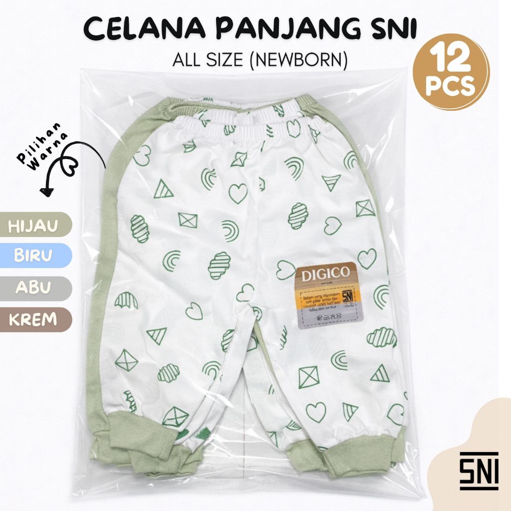 Celana Panjang Bayi 1 Lusin (12 Pcs) – SNI, Nyaman Dipakai