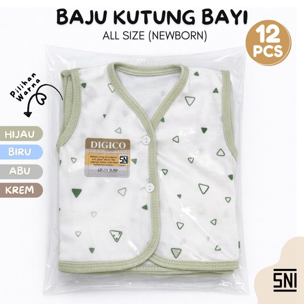 Baju Kutung Bayi 1 Lusin (12 Pcs) – SNI, Bahan Nyaman