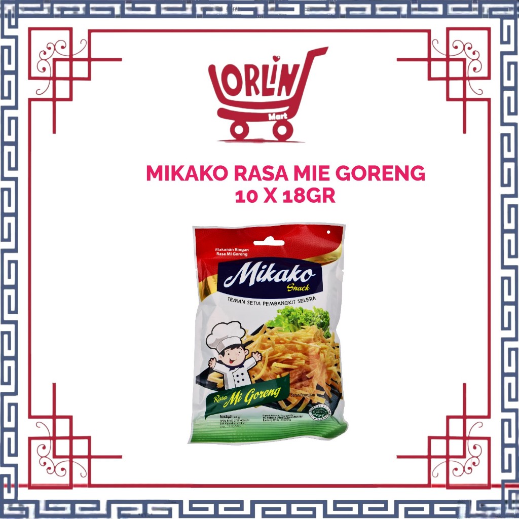 MIKAKO SNACK RASA MIE GORENG 10 X 18GR/MIKAKO/SNACK