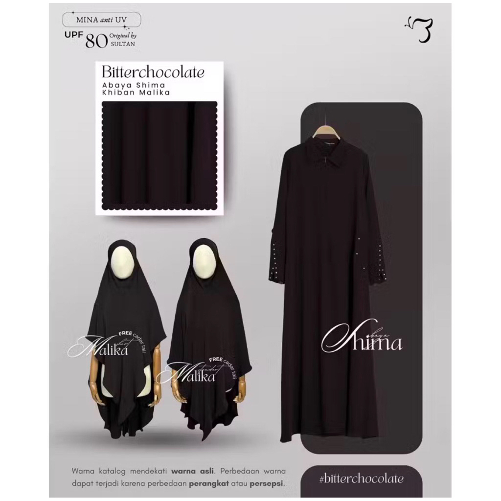 BONAVISTA - ABAYA SHIMA MINA ANTI UV BY SULTAN URBAN CHIC LXL