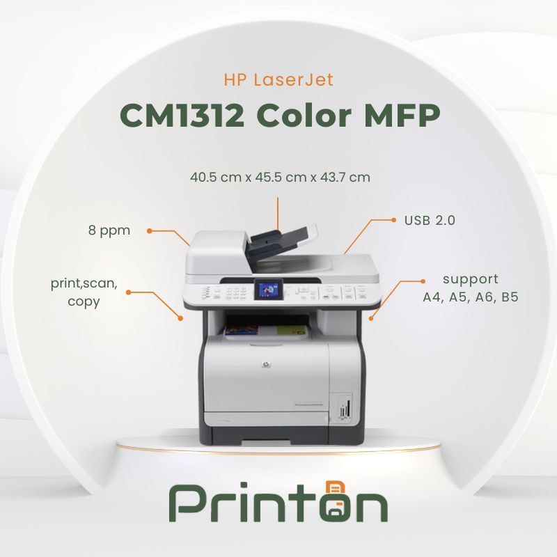 HP Color LaserJet CM1312 MFP - Printer Color Scan Fotocopy - Bekas
