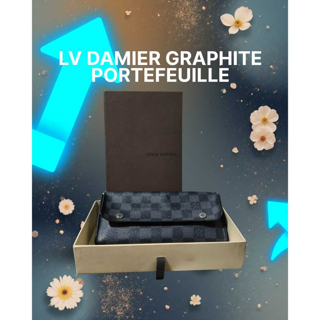 Louis Vuitton Damier Graphite Portefeuille Modulable Second Original 100%