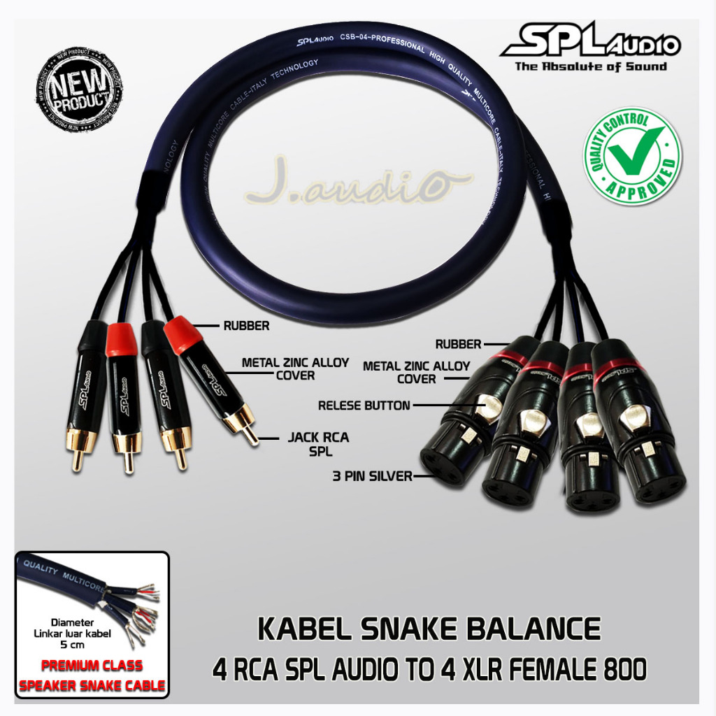 SPL AUDIO CSB-04 - Kabel Snake Premium 4x RCA SPL to 4x XLR Female 800 SPL AUDIO - JUAN