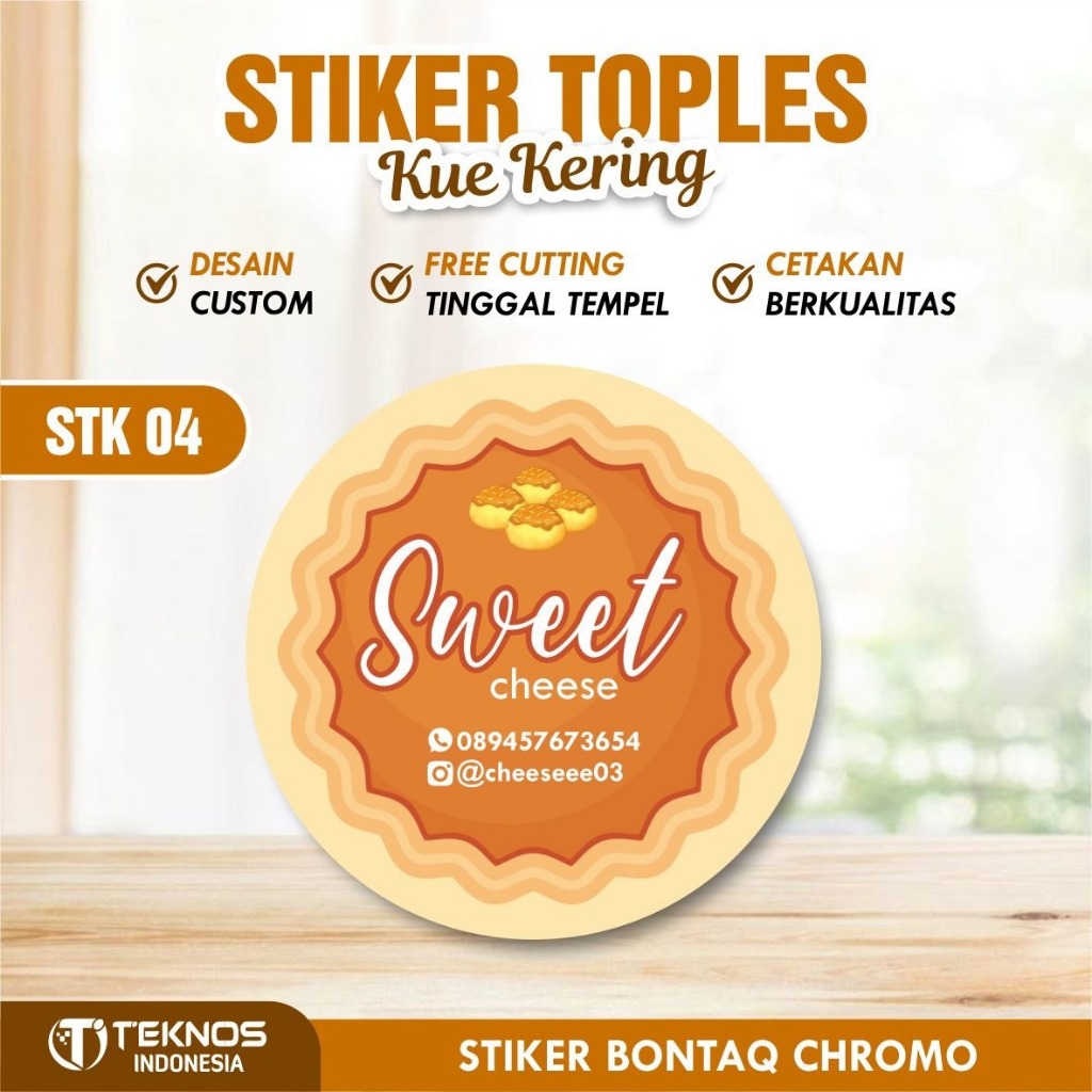 Stiker Toples Kue Kering Special Lebaran Custom Logo Toko Stiker Bulat Request Sosmed STK