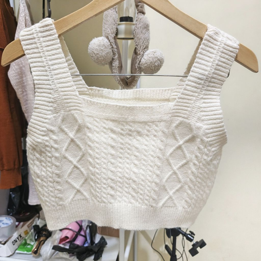 PRELOVED - Square Knit Tank Top