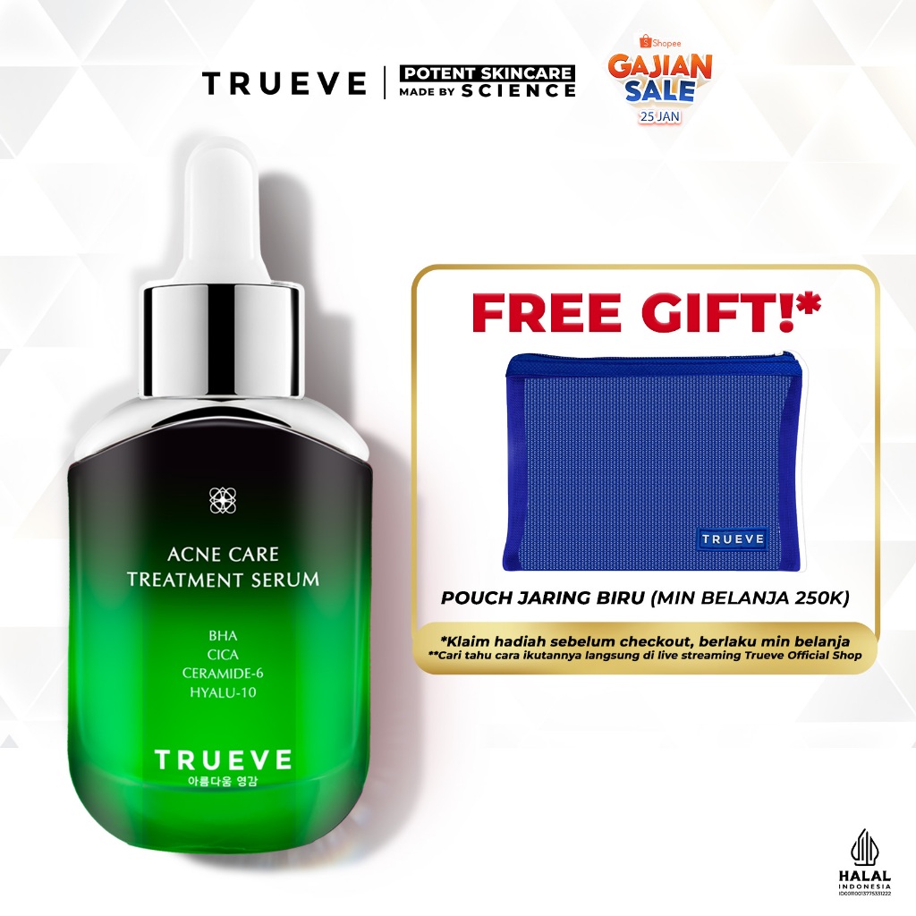 TRUEVE Acne Care Treatment Serum - Perawatan Wajah Berjerawat, Menjaga Skin Barrier, untuk Semua Jen