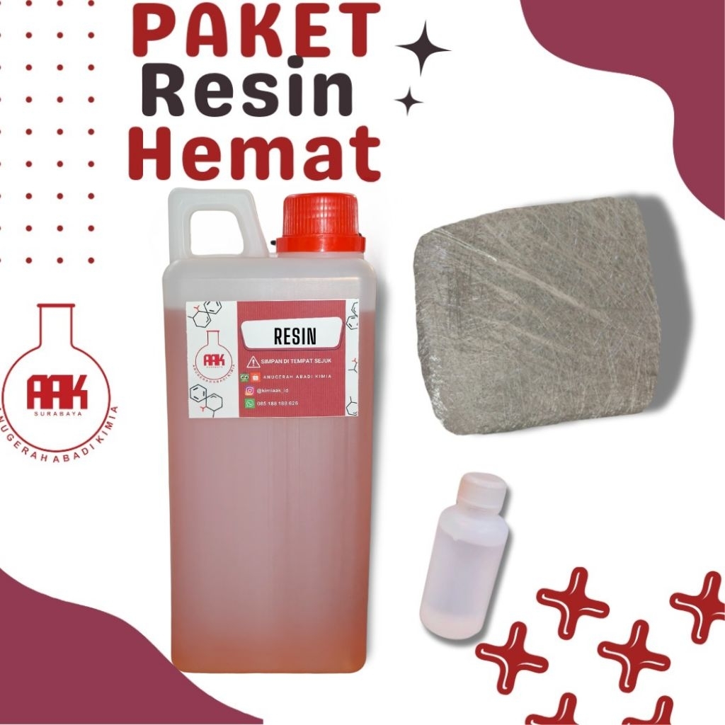 Paket Resin Hemat / Polyester Resin / Fiber Matt / Tambal Talang Perahu