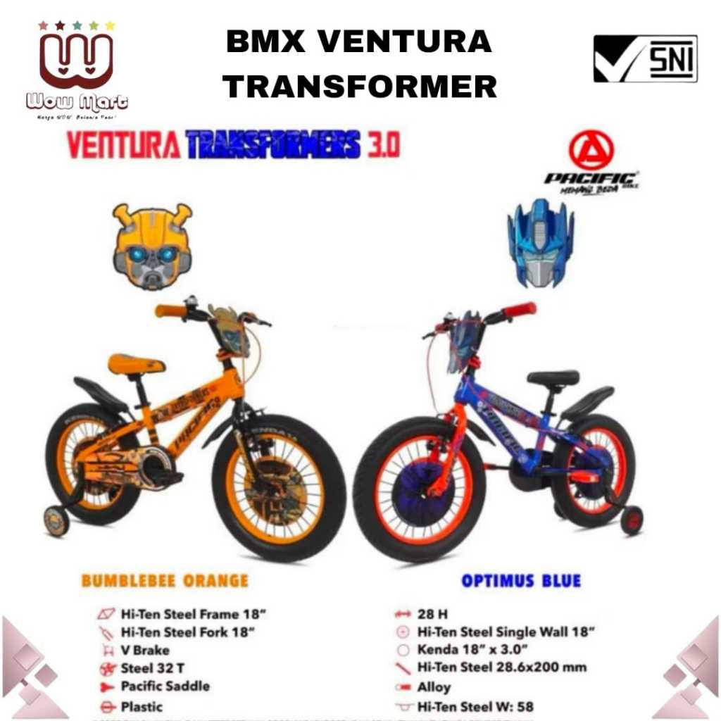 Pacific Kids Bicycle BMX Ventura Series // Sepeda BMX BIKE Roda Dua Anak Plus Roda Bantu Ban Jumbo 3