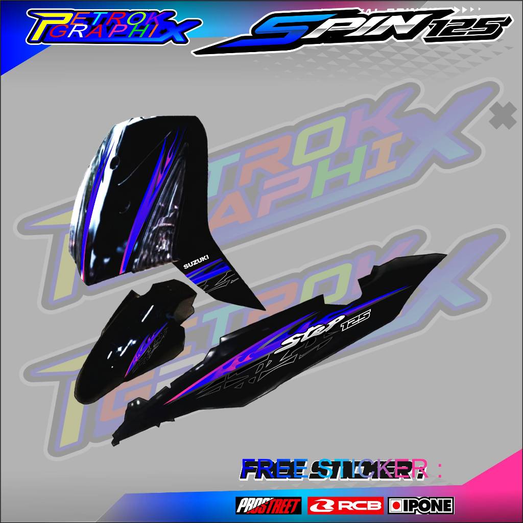 STRIPING VARIASI MOTOR SUZUKI SPIN 125 - STEP / STICKER LIST VARIASI SUZUKI SPIN 125