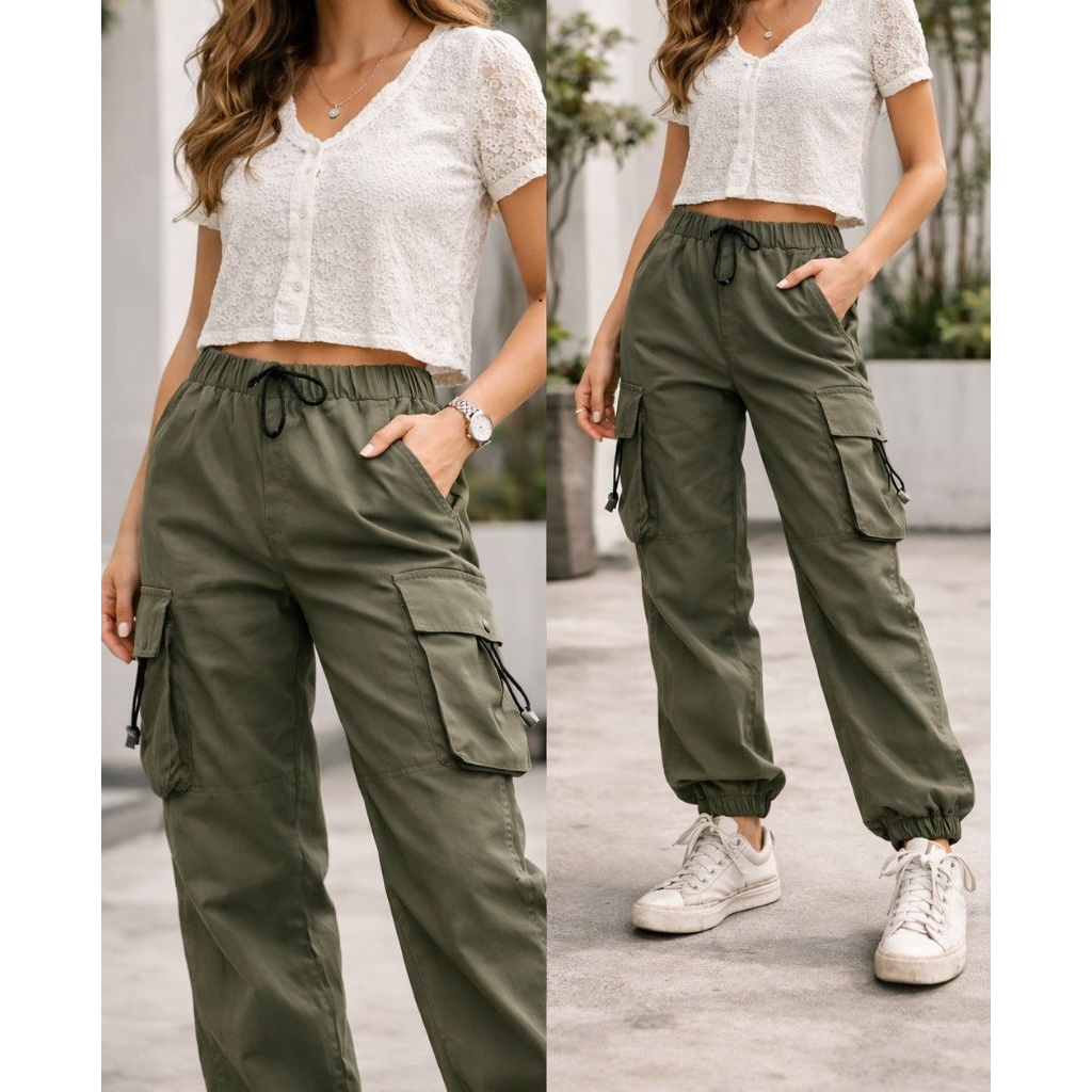Celana Cargo Pants (Bahan American Drill) Untuk Pria&Wanita