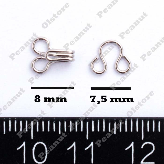 ( Harga per 12 pasang ) Hak kait pengait kaitan hook untuk baju kebaya dress bra / bh