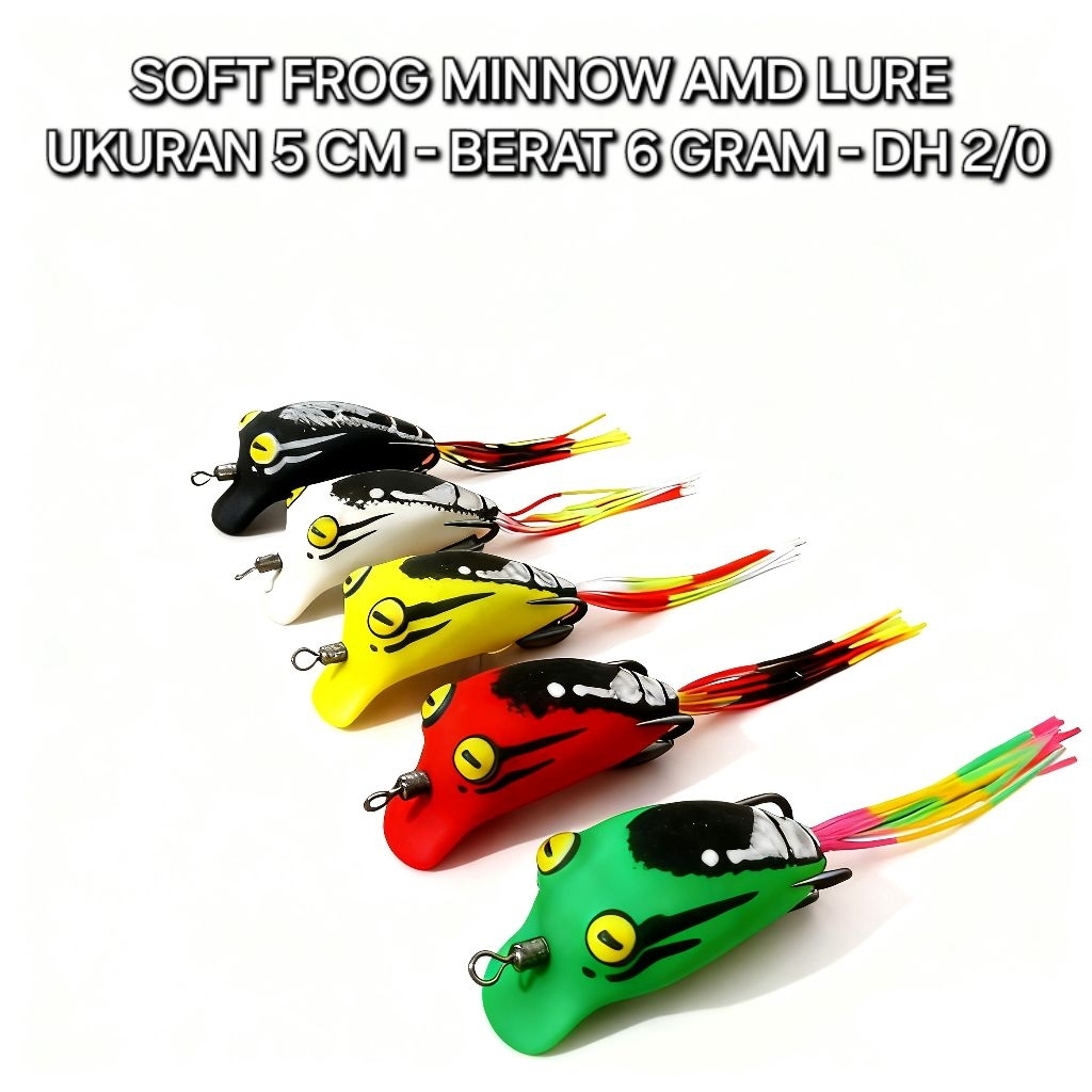 SOFT FROG MINNOW AMD LURE UKURAN 5CM - BERAT 6 GRAM - UMPAN CASTING GABUS TOMAN