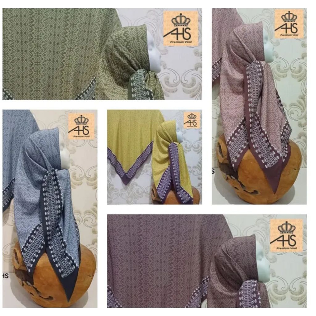 QJ Hijab segi empat voal motifsyar'i cantik premium AHS