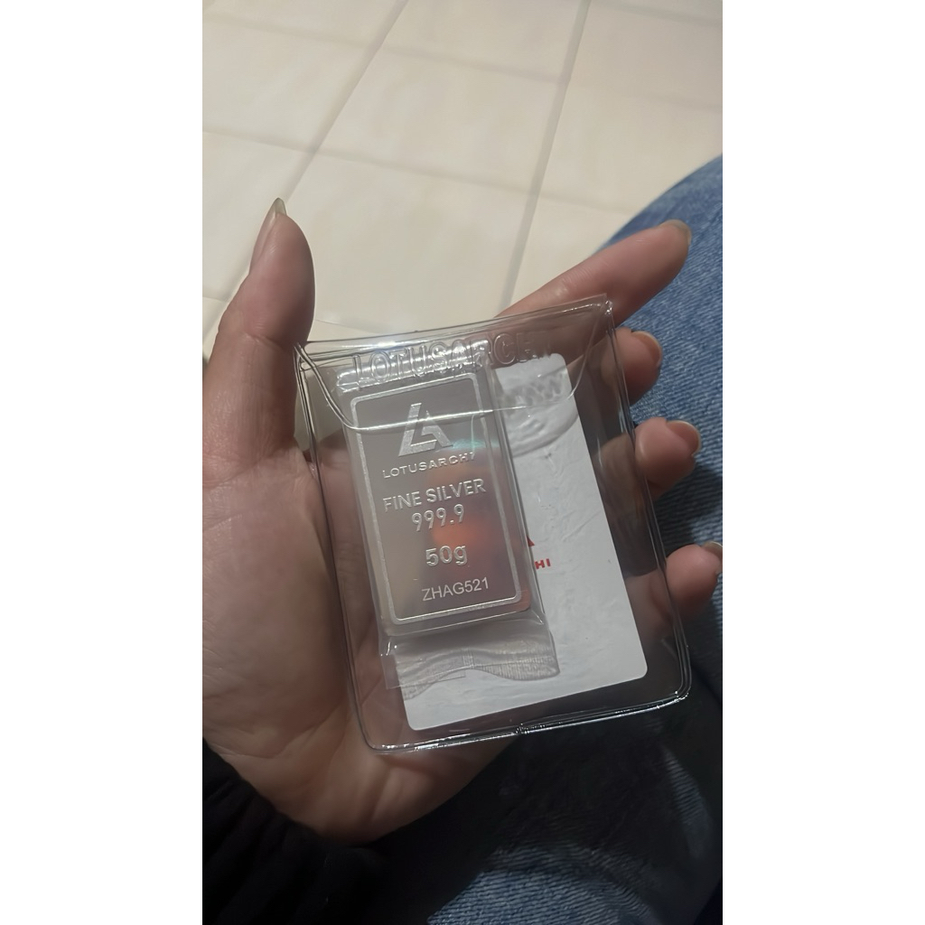 Lotus Archi Perak Batangan 999,9 50 Gram - Murni, Elegan, Investasi Aman