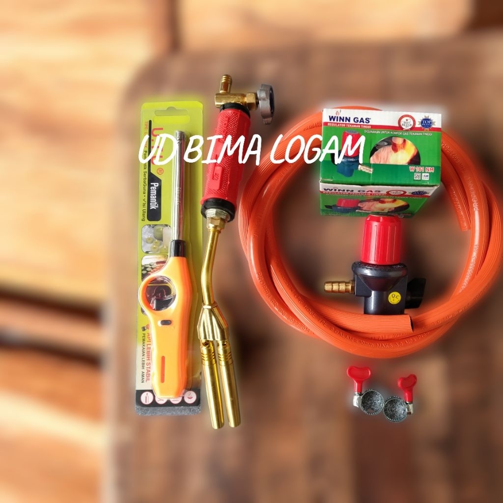 Gas torch mata 2 alat las dan pelebur emas |FREE KOREK, KLEM & SHIELD|