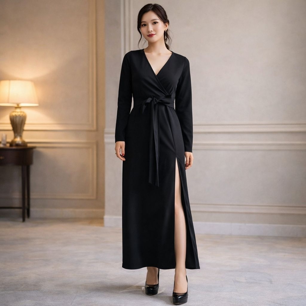 ALODRA DRESS - Dress Pesta Wanita Bodycon Maxi V Neck Dress Big Size Jumbo Ukuran Besar Plus Size Pr