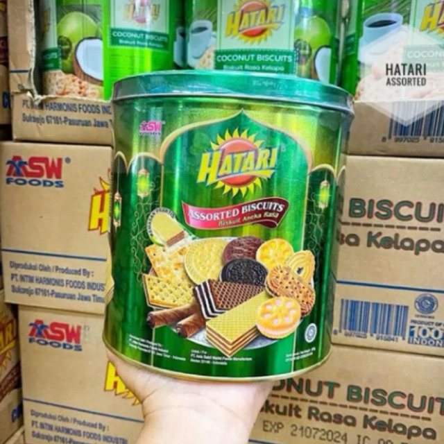 HATARI BISKUIT ASSORTED KALENG 300gr/BISKUIT HATARI KALENG/BISKUIT LEBARAN MURAH/KUE LEBARAN/KUE NAT