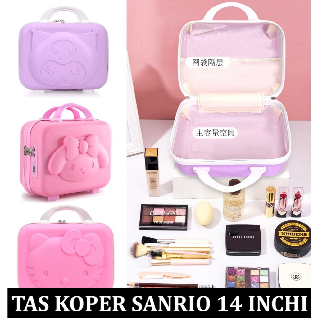 Tas Koper Kuromi Sanrio 3D 14 inchi original import double zip tas anak perempuan make up alat tulis
