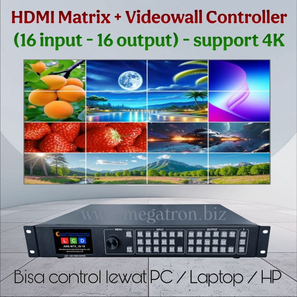 4K HDMI Matrix Switcher 16x16 (16 input - 16 output) - support Splicing Mode & WEB control