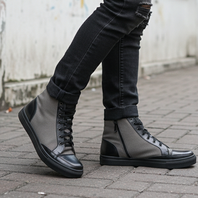 Sepatu Boots Pria Odon cibaduyut Kulit Vintage Seri Kanvas Premium