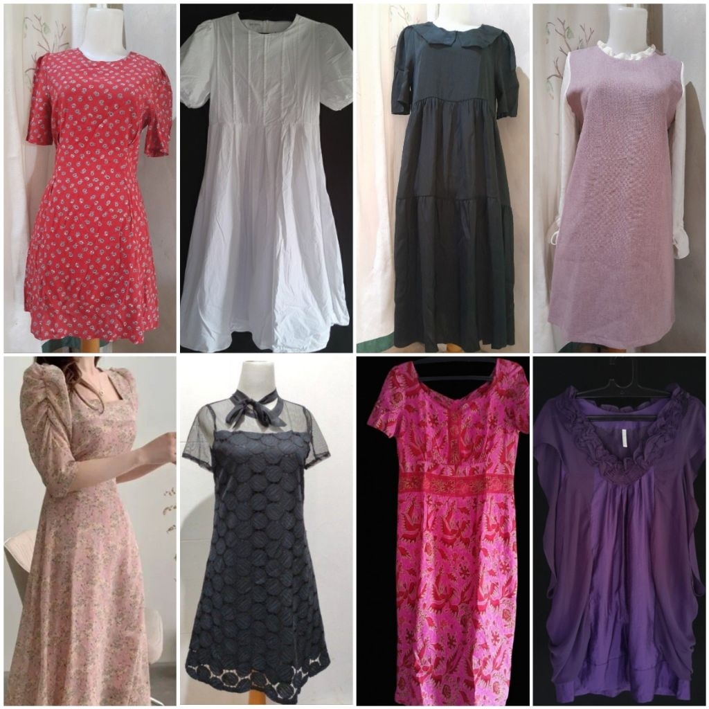 Dress vintage bunga brand 31.Fashi*n, dress babydoll, dress tweed, korean style vintage kutung ruffl