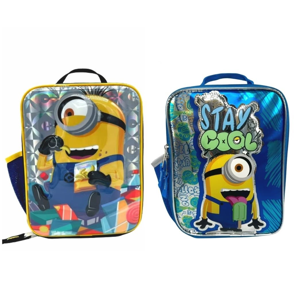 Tas Bekal Makan Anak Despicable Me Minions Minion Stuart Biru Hologram Laki Laki Perempuan Lunch Bag