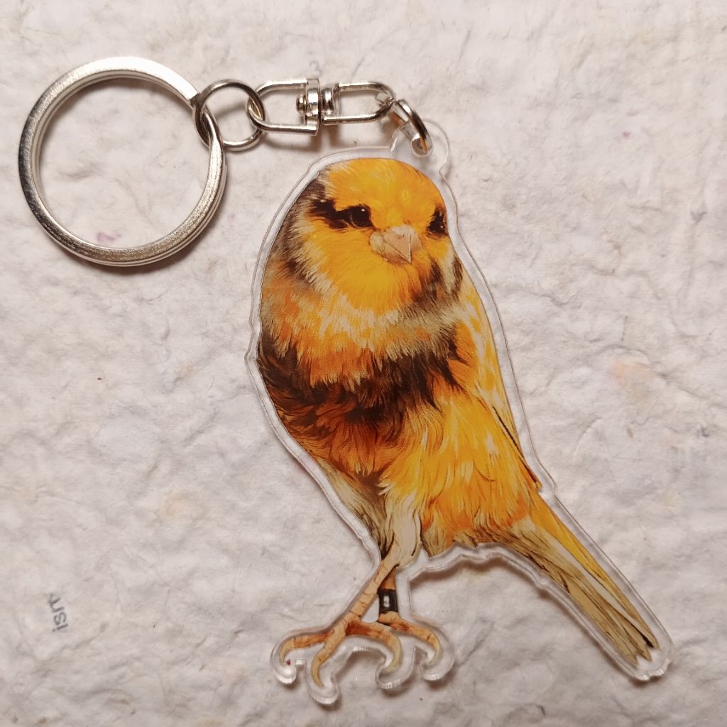 ganci burung KENARI YORKSHIRE keychain gamtungan kunci canary bird yorkshire