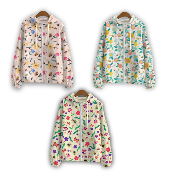 JAKET PARASUT MOTIF BUNGA | JAKET WANITA | JAKET OLAHRAGA | JAKET CUSTOME