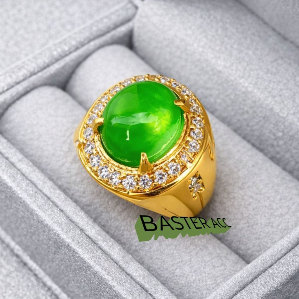 CINCIN BATU GIOK BURMA MEWAH ASLI NATURAL