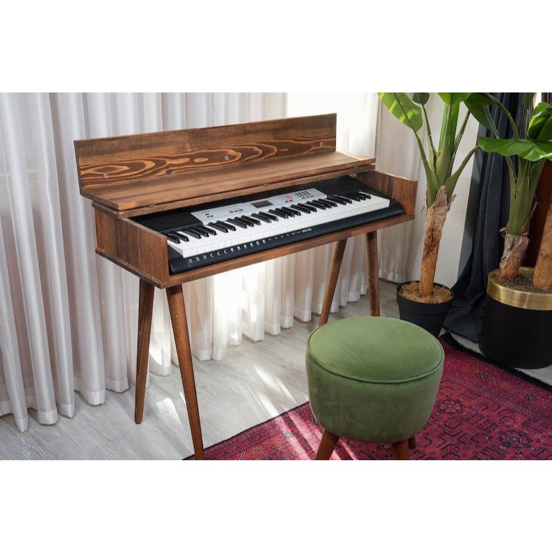 Stand Piano Kayu Solid, Stand Keyboard Digital Besar, Meja Keyboard Piano