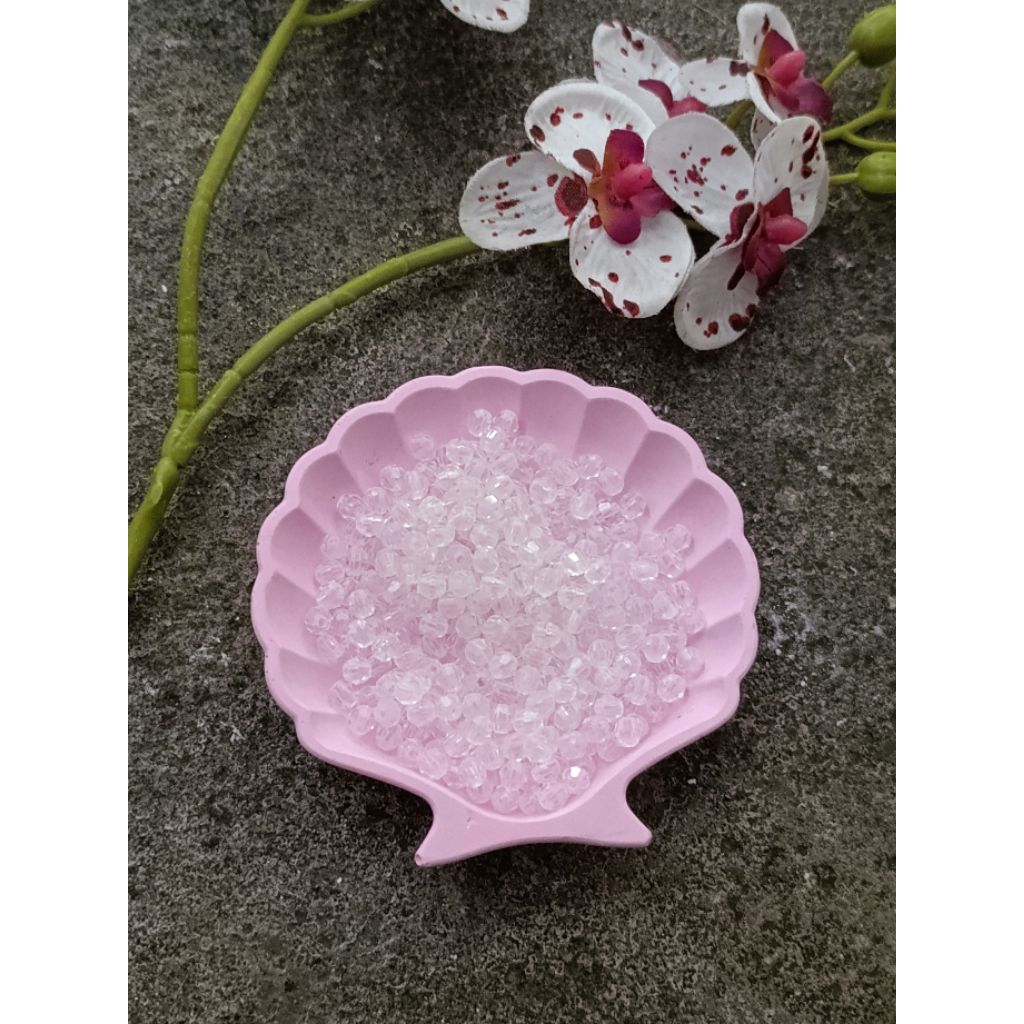 Mote Kaca Segi Bening 6mm ( 25gr)