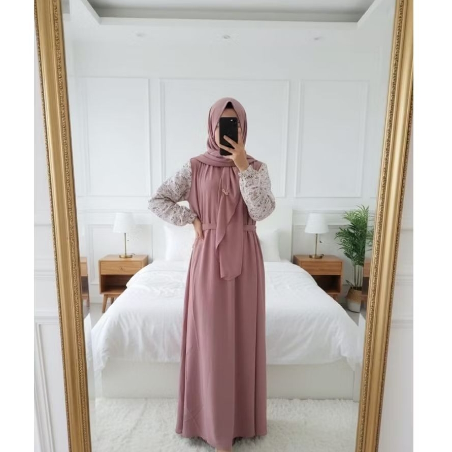 SET GAMIS SYAR'I FREE HIJAB BAJU LEBARAN