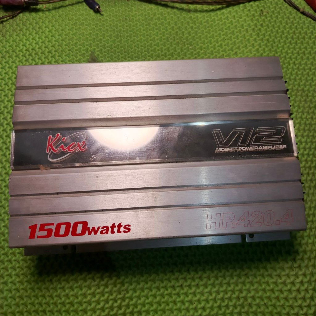 Power Audio Mobil 4 Channel | KICK HP-420 Silver | Power Amplifier | Kondisi Bekas Normal