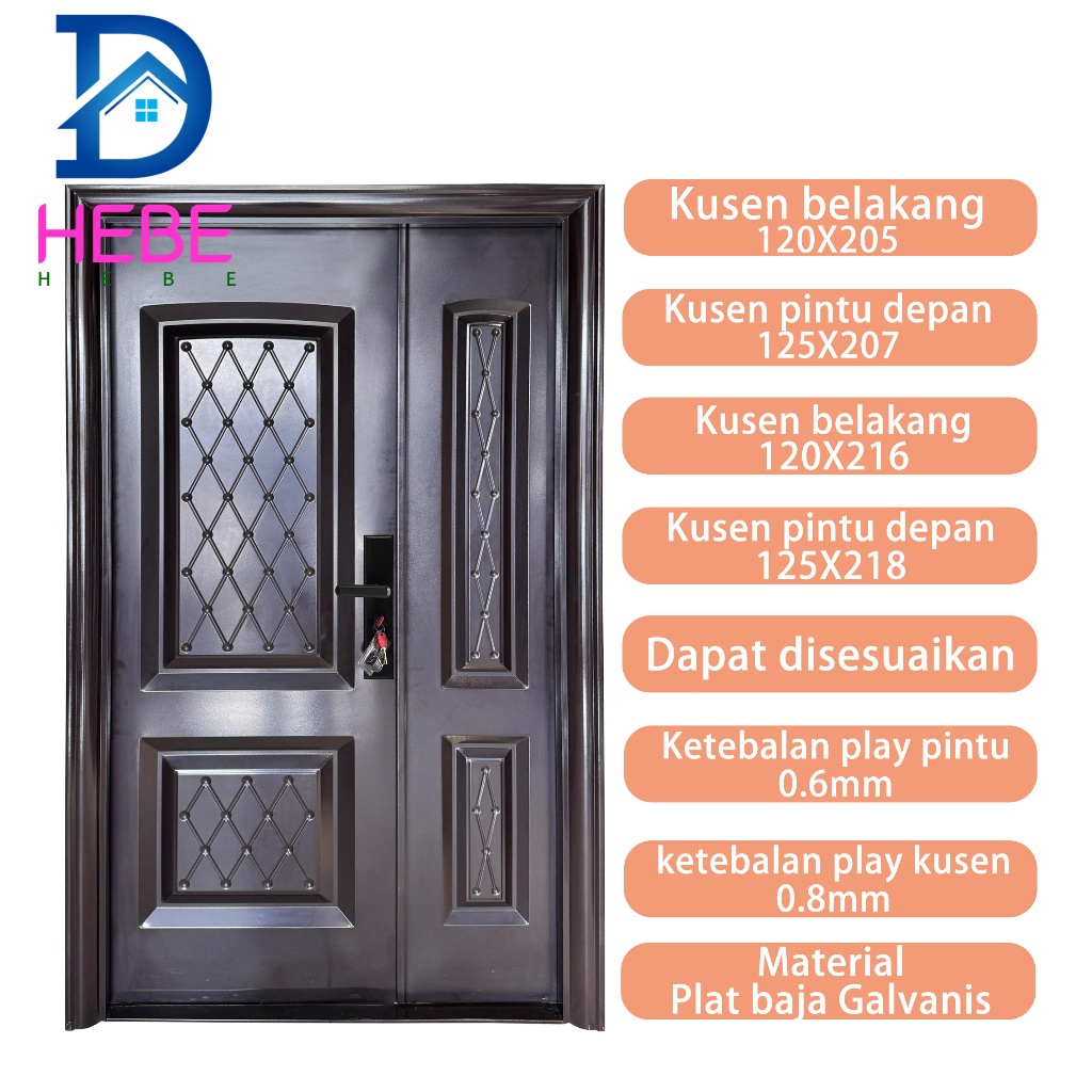 (LUXURY Pintu ibu dan anak 8042)   PINTU RUMAH /  PINTU UTAMA /PINTU KAMAR / PINTU BAJA ANTI KARAT A
