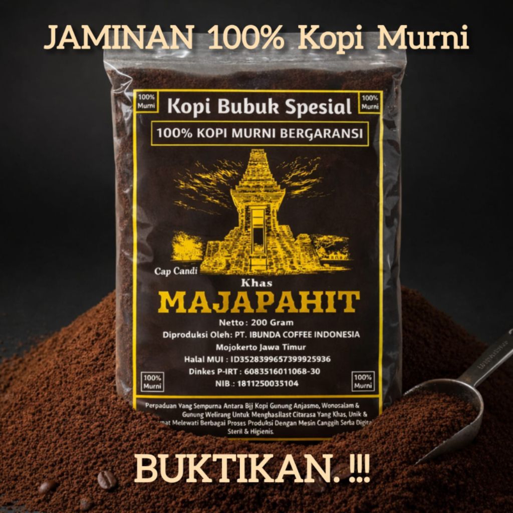 MAJAPAHIT COFFEE PREMIUM - Kopi Bubuk Biji Robusta Wonosalam  - Robusta Premium Quality Terbaik