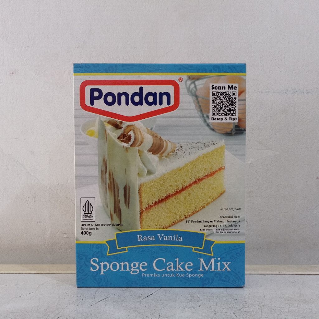 Pondan premiks SPONGE CAKE VANILLA mix box 400 gram | sponge cake vanilla | premiks sponge cake