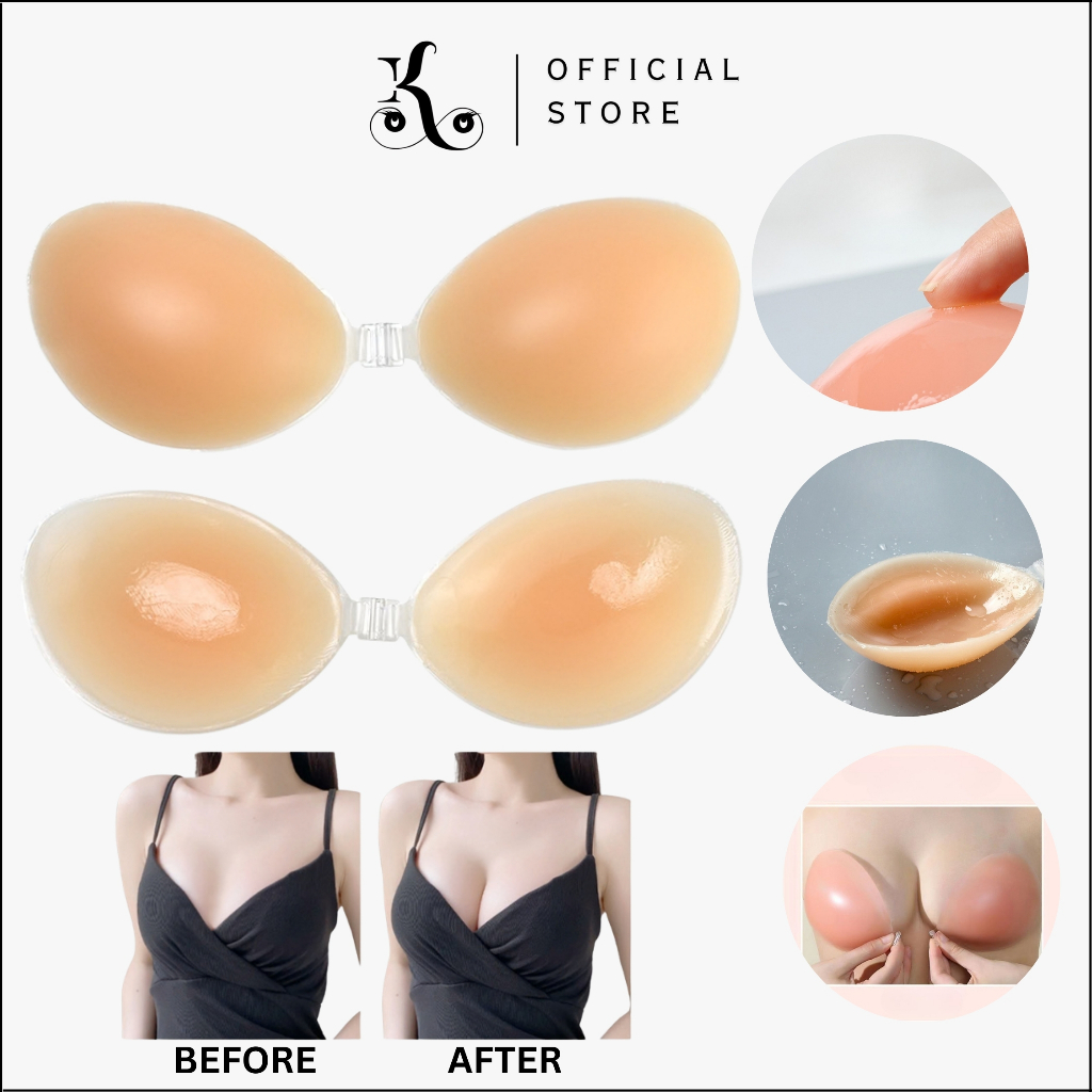 [ KHAEFASHION ] - (BR212) [FREE BOX] Silicon Bra Tempel Tanpa Tali Bisa Dicuci Pembentuk Payudara