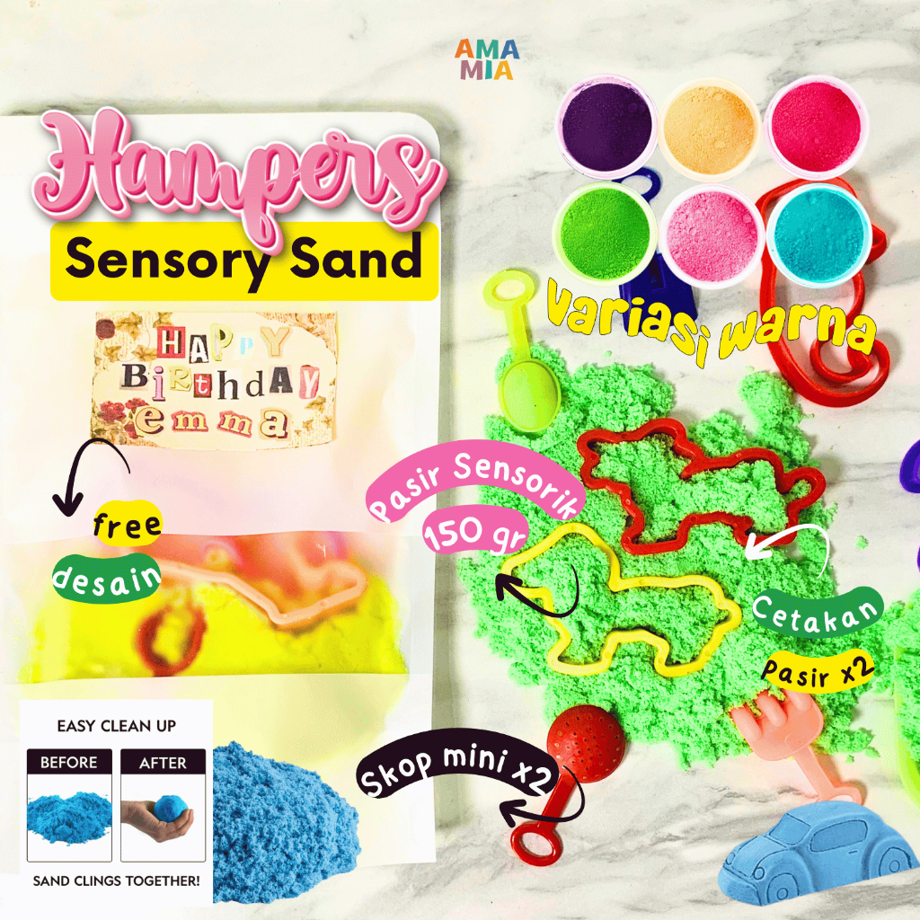 PAKET Pasir Sensorik Motorik hampers Ulang Tahun premium FREE req stiker ulang tahun