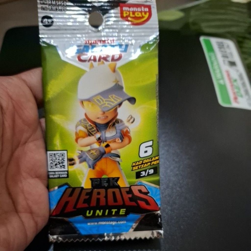 kartu boboiboy monsta boboiboy solar - pek heroes unite