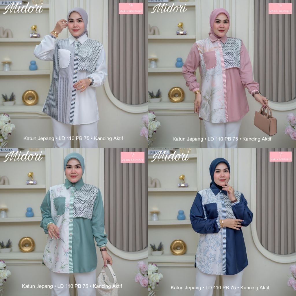 COD MIDORI RUMMI KAREENA INDRI • BAJU PREMIUM KEMEJA WANITA KATUN JEPANG ORI BY QFA • ADISA • AMANDA