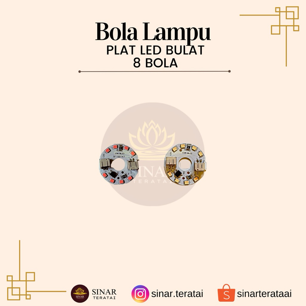 Alat Sembahyang - Bola Plat Bulat Lampu Altar LED 8 Bola