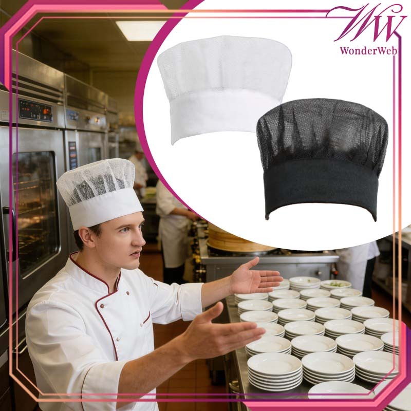 Topi Chef Koki Adjustable Topi Koki Chef Dewasa Topi Kitchen Jaring Unisex Topi Masak Koki