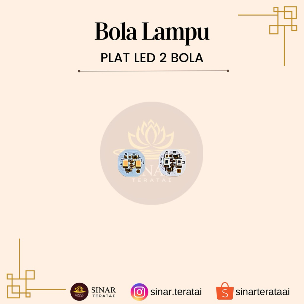 Alat Sembahyang - Bola Plat Bulat Lampu Altar LED 2 Bola