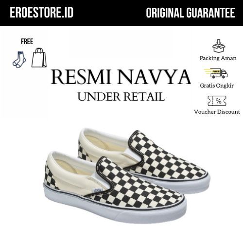 Vans Slip On Checkerboard Black White Resmi Pt Navya