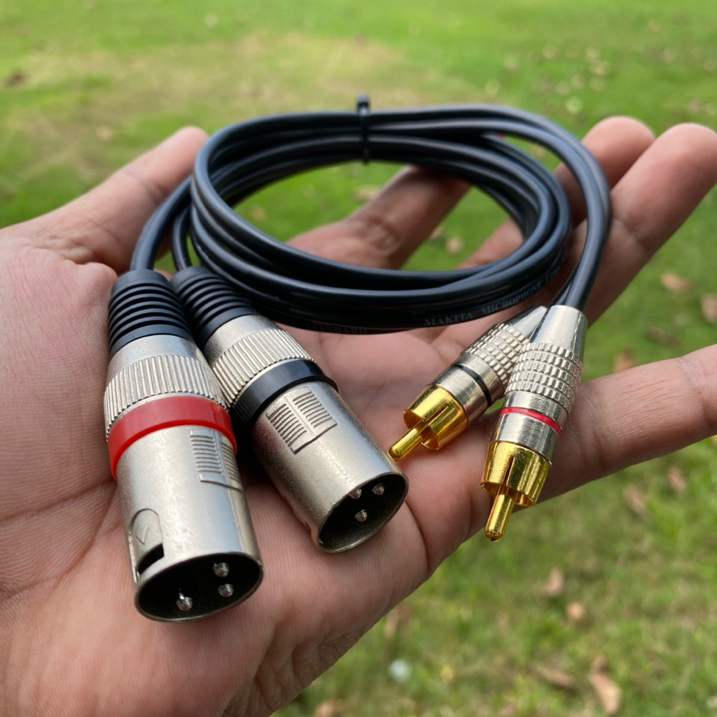 Makita Kabel Audio Jack RCA to XLR Male dengan Konektor Emas kabel Twin