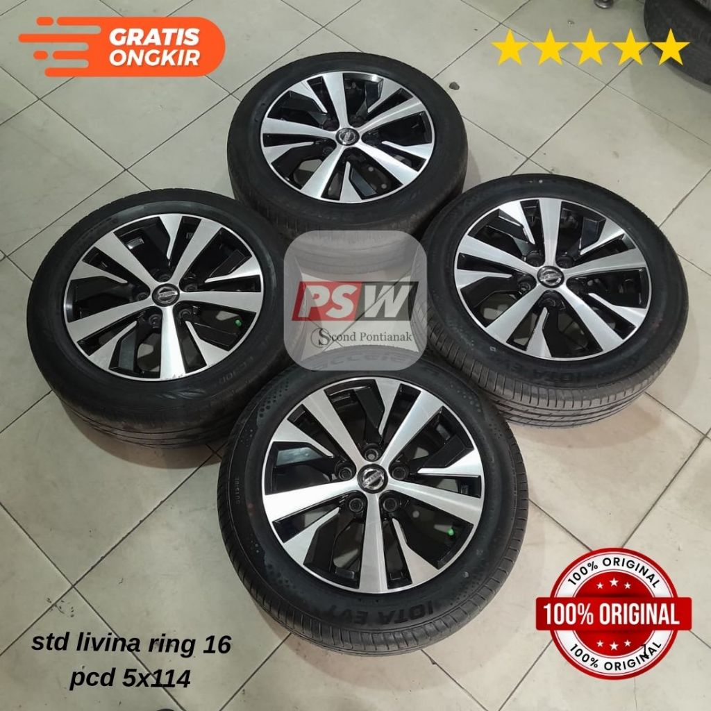 velg mobil second standar livina ring 16 pcd 5x114 bisa untuk grand max new carry,l300,xpander,luxuo