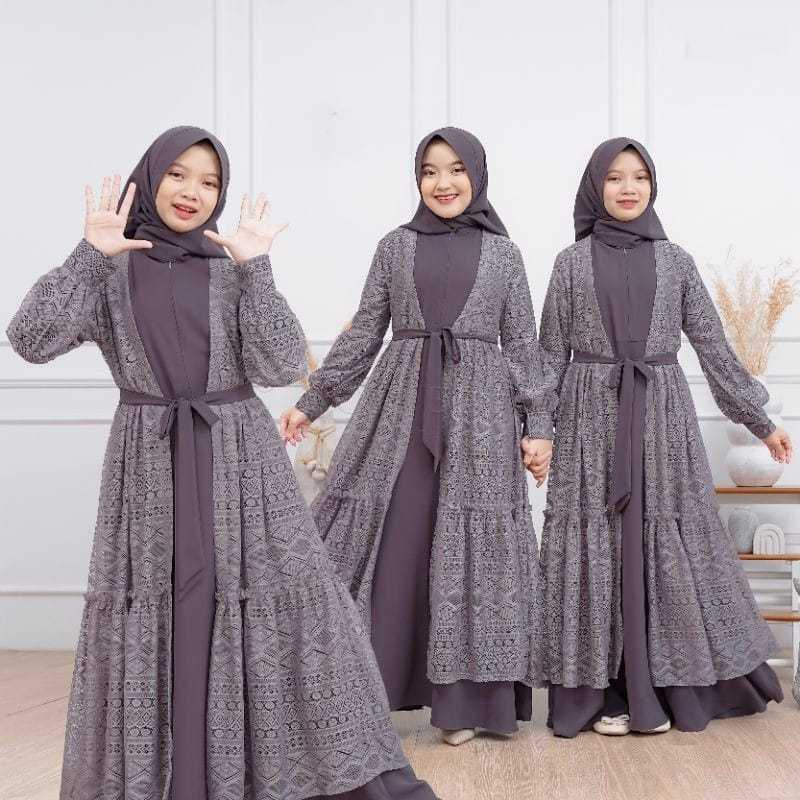 Gamis Brokat AlIyya gamis muslim anak remaja outer bisa di lepas Free Bros lebaran 2025 2026